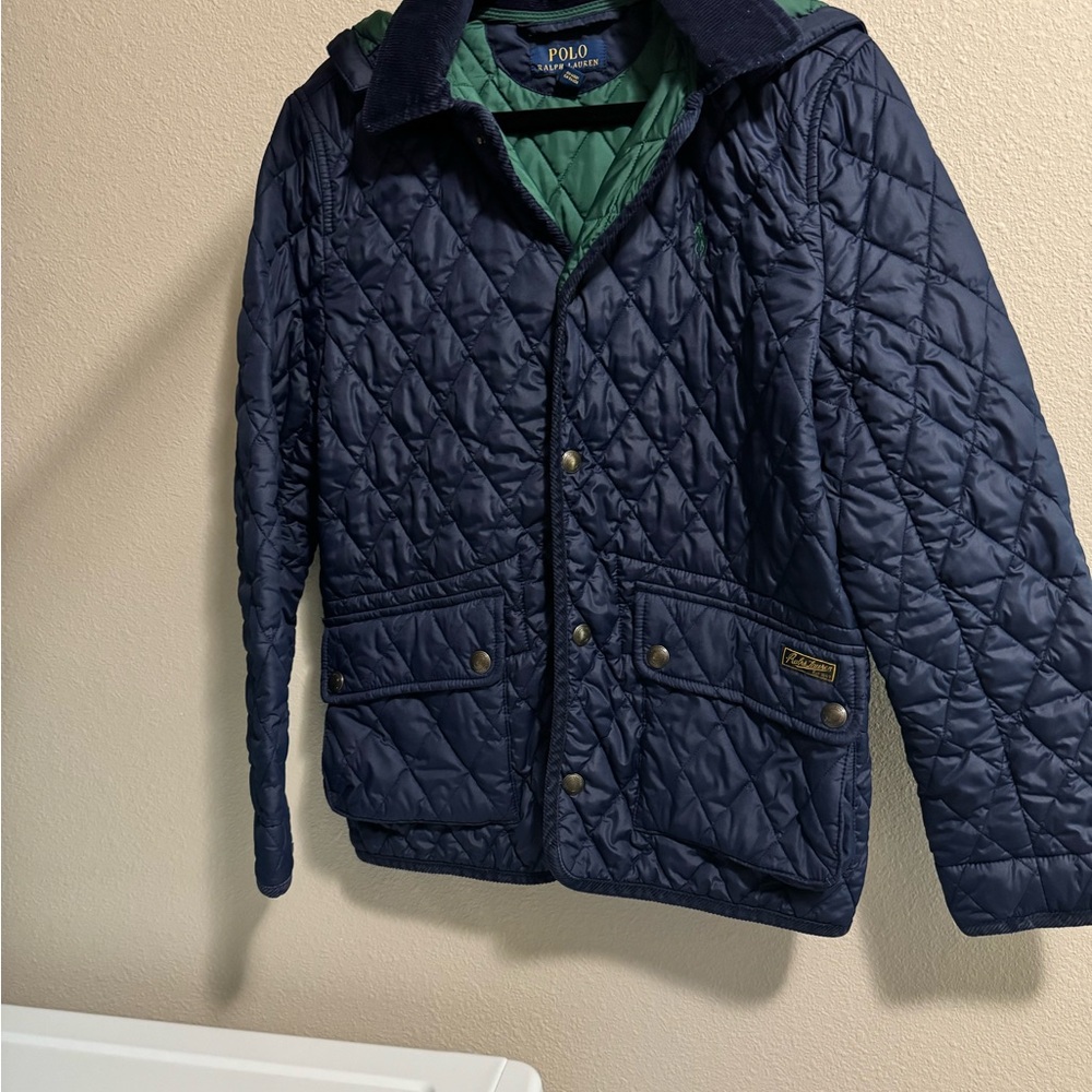 Polo by Ralph Lauren Blue Jacket with Green Lining Boys Size 10-12